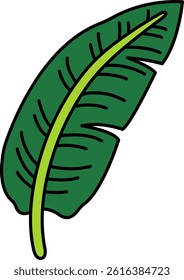 single icon of banana leaf