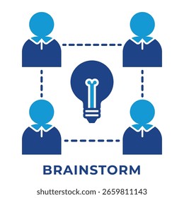Brainstorm de ícone único, perfeito para apresentação, site, aplicativos e muito mais, Icon Blue Style