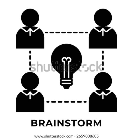 Single Icon Brainstorm, Perfect for Presentation, Website, Apps and more, Icon Glyph Style