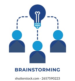 Lluvia de ideas de un solo icono. Perfecto para presentación, Sitio web, App, etc. Estilo azul del icono