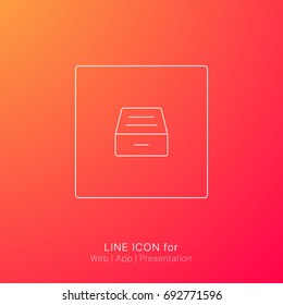 Single icon cabinet inbox data elements, design, symbols, vector, abstract, outline shapes, innovative and creative inspiration business company for web app and presentation infographic collection