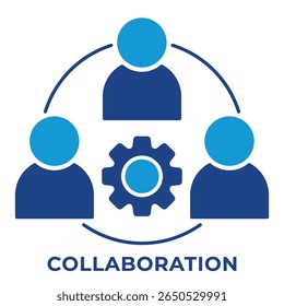 SINGLE ICON COLLABORATION, ICON FOR APP, WEBSITE, PRESENTAITON ETC. ICON IN BLUE STYLE.
