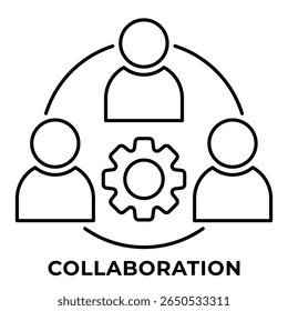 SINGLE ICON COLLABORATION, ICON FOR APP, WEBSITE, PRESENTAITON ETC. ICON IN OUTLINE STYLE.