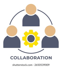 ÍCONE ÚNICO COLABORAÇÃO, ÍCONE PARA APLICATIVO, SITE, APRESENTAÇÃO ETC. ÍCONE EM ESTILO PLANO.