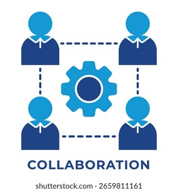 Single Icon Collaboration, Perfect for Presentation, Website, Apps and more, Icon Blue Style