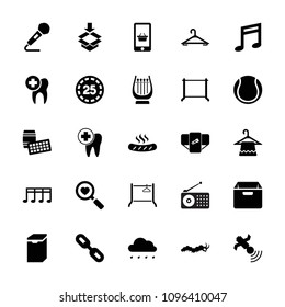 Single icon. collection of 25 single filled icons such as diaper, hanger, lotto, box, heart search, satellite, dental care. editable single icons for web and mobile.