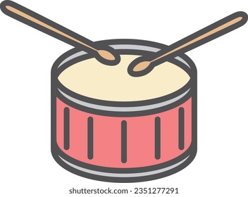 Single icon of color simple musical instrument star drum