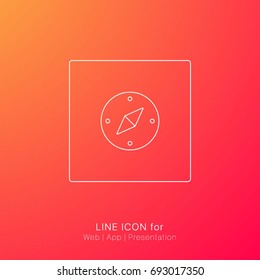 Single icon compass hiking equipment element, design, symbol, vector, abstract, outline shapes, innovative and creative inspiration business company for web app and presentation infographic collection
