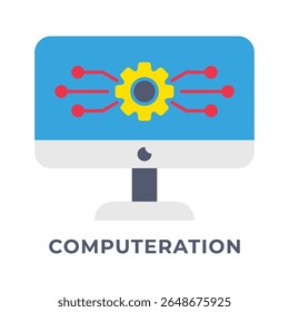 COMPUTACIÓN DE UN SOLO ICONO, AUTOMATIZACIÓN DE NEGOCIOS, ESTILO PLANO DE ICONO