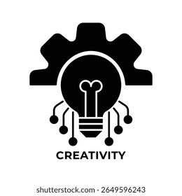 Single Icon Creativity, Education Icon in Glyph Style, Icon Solid Style