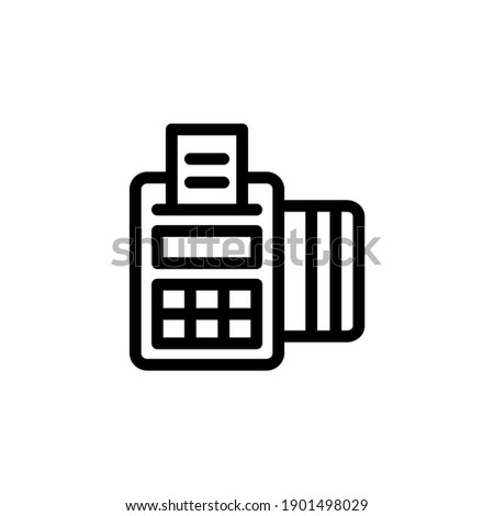 Single icon of Credit Card Machine with line style.Perfect for you website, application, background, game, software or presentation