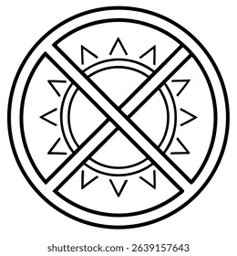 A single icon depicting the absence of sun, possibly a night or cloudy weather symbol.