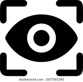 A single icon depicting an eye scanner, suitable for security or biometric applications.