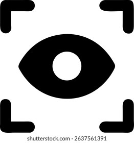 A single icon depicting an eye scanner, suitable for security or biometric applications.
