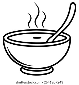 A single icon depicting a hot bowl of soup with a spoon.