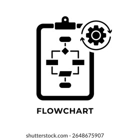 SINGLE ICON FLOWCHART, BUSINESS AUTOMATION, ICON SOLID STYLE