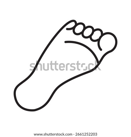 Single icon of a foot sole, perfect for reflexology, health, or foot anatomy illustrations. Editable stroke vector illustration.