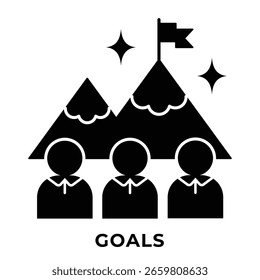 Single Icon Goals, Perfect for Presentation, Website, Apps and more, Icon Glyph Style