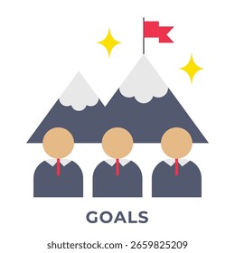 Single Icon Goals, Perfect for Presentation, Website, Apps and more, Icon Flat Style