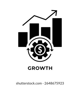 SINGLE ICON GROWTH, MONEY GROWTH, BUSINESS AUTOMATION, ICON SOLID STYLE