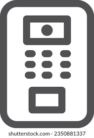 Single icon of line drawing simple electrical appliance doorbell
