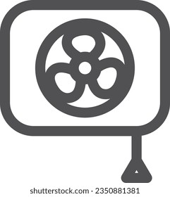 Single icon of line drawing simple electrical appliance Ventilation fan