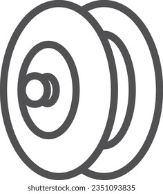 Single icon of line drawing simple musical instrument cymbal