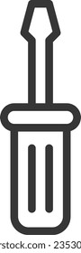 Icono único para las herramientas de dibujo de línea Destornillador de cabezal flexible