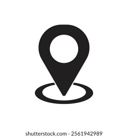 Single Icon - Location - Symbol. Black color Map marker Illustration EPS