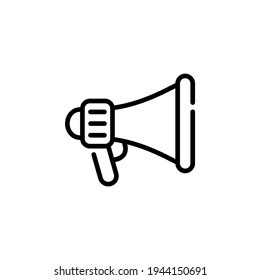 Un único megáfono de icono con estilo de línea.Perfecto para su sitio web, aplicación, fondo, juego, software o presentación