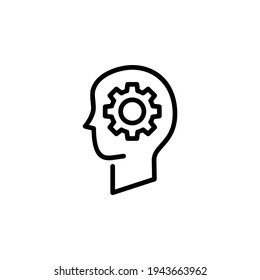 Single icon mindset management with line style.Perfect for you website, application, background, game, software or presentation