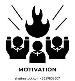 Motivação de ícone único, perfeito para apresentação, site, aplicativos e muito mais, estilo de glifos de ícones