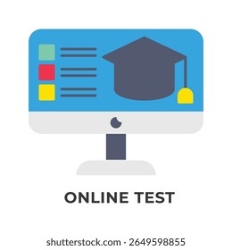 Single Icon Online Test, Education Icon in Flat Style