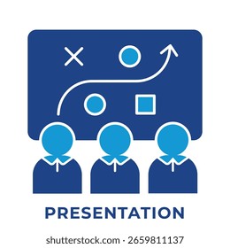 Presentación de un solo ícono, perfecto para presentación, Sitio web, App y más, estilo Icon Blue