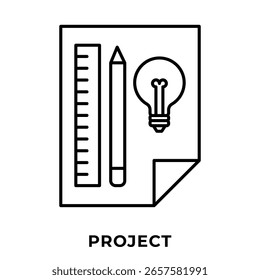 Proyecto Single Icon. Perfecto para presentación, Sitio web, App, etc. Estilo de contorno de icono