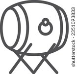 Single icon of simple line drawing musical instrument Japanese drum