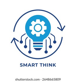 PENSAMIENTO INTELIGENTE DEL SOLO ICONO, AUTOMATIZACIÓN DEL NEGOCIO, ESTILO AZUL DEL ICONO