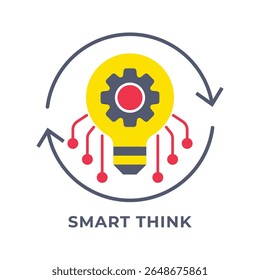 SINGLE ICON SMART THINK, BUSINESS AUTOMATION, ICON FLAT STYLE