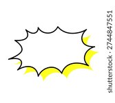 A single icon of a speech bubble with a shadow - Spiky