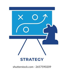 Single Icon Strategy. Perfect for Presentation, Website, apps, etc. Icon Blue Style