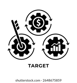 SINGLE ICON TARGET, BUSINESS AUTOMATION, ICON SOLID STYLE