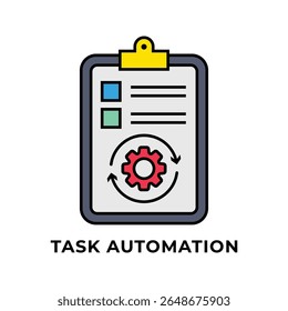 SINGLE ICON TASK AUTOMATION, TASK ICON, BUSINESS AUTOMATION, ICON LINE COLOR STYLE 
