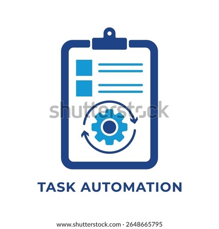 SINGLE ICON TASK AUTOMATION, TASK ICON, BUSINESS AUTOMATION, ICON BLUE STYLE 