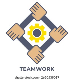 ÍCONE ÚNICO TRABALHO EM EQUIPE, ÍCONE PARA APLICATIVO, SITE, APRESENTAÇÃO ETC. ÍCONE EM ESTILO PLANO.