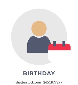 Single Icon User Birthday, Avatar Icon, Icon Flat