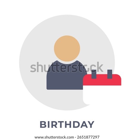 Single Icon User Birthday, Avatar Icon, Icon Flat