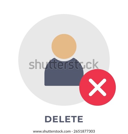 Single Icon User Delete, Avatar Icon, Icon Flat