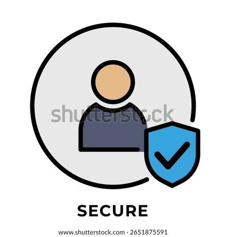Single Icon User Secure, Avatar Icon, Icon Line Color