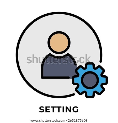 Single Icon User Setting, Avatar Icon, Icon Line Color