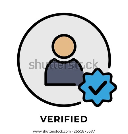Single Icon User Verified, Avatar Icon, Icon Line Color